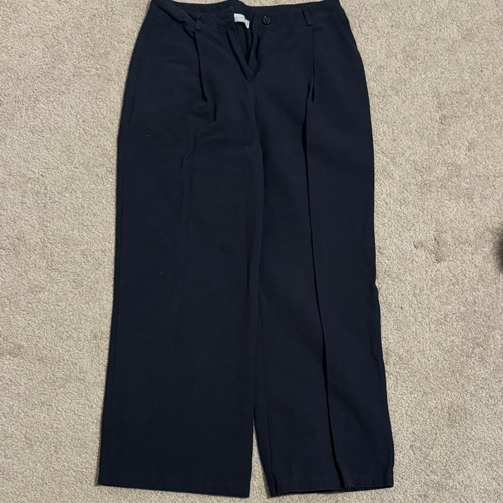 OAK + FORT Navy Straight Leg Pants